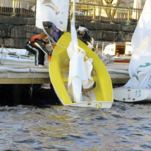 Pulling a boat during low river level